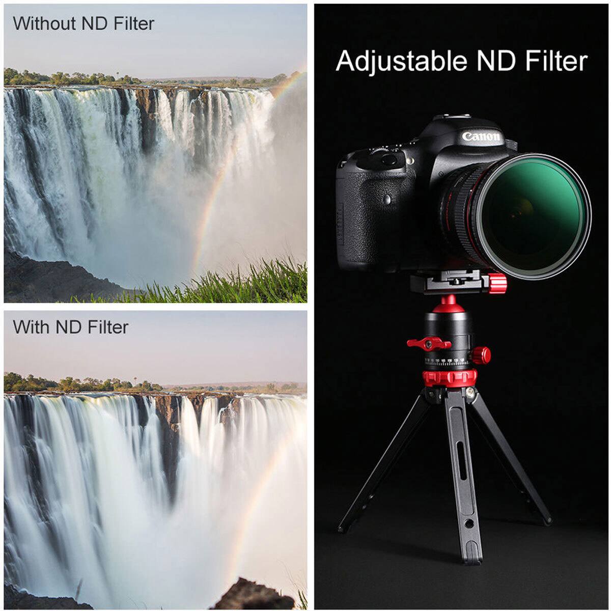 Without ND Filter

Adjustable ND Filter

With ND Filter