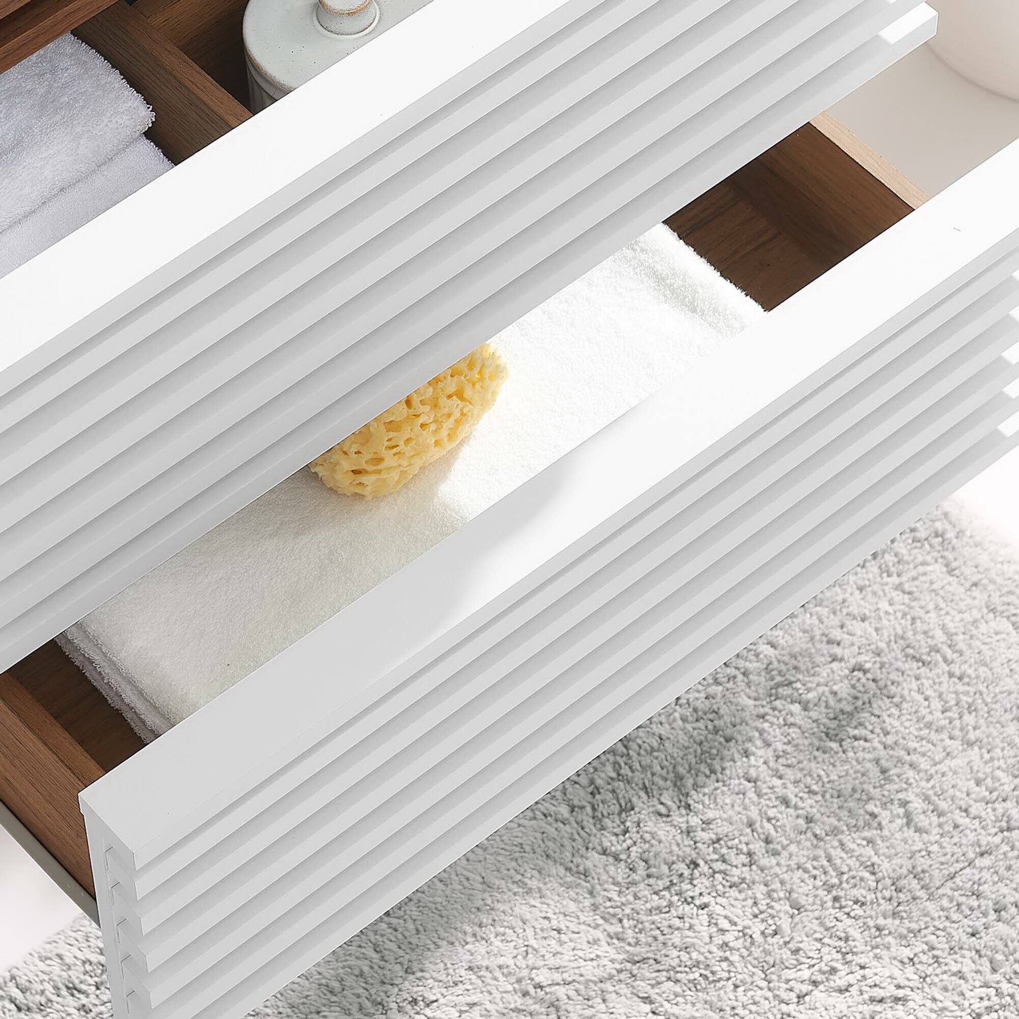 Back. Modway - Render Wall-Mount Bathroom Cabinet Basin Not Included by Modway - White Walnut.