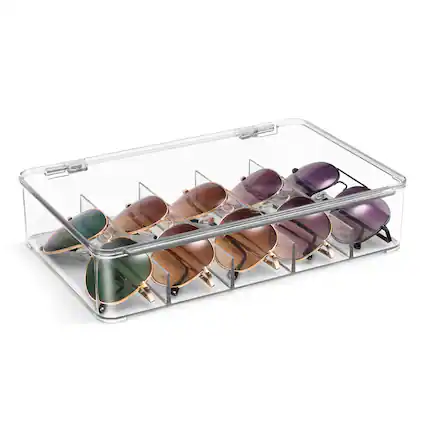 Front. Sorbus - Sorbus Sunglasses Organizer - Stackable Eyeglass Case Storage Organizer for Glasses - Reading Glasses (Single) - Clear.
