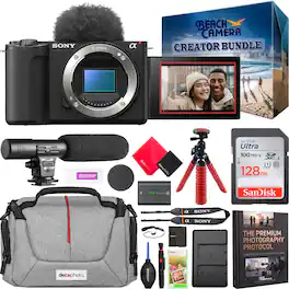 Bundle - Sony - ZV-E10 II Mirrorless APS-C Camera Body Black + Creator Accessories Package