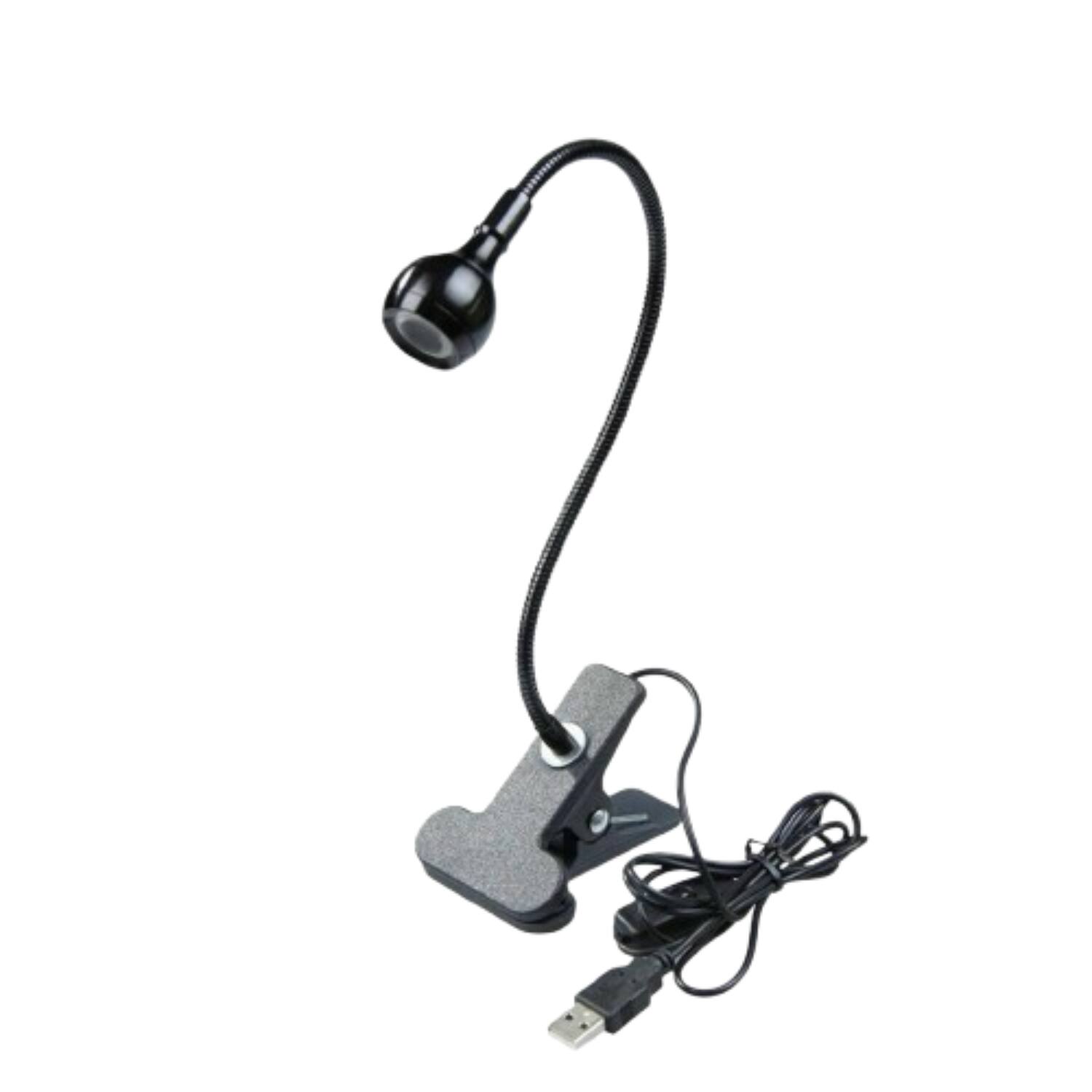 Front. Stock Preferred - USB LED Clip-on Reading Light - Black.