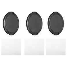 Front. Unique Bargains - 3pcs 62mm Sides Pinch Lens Cap with Cloth for Nikon/Fujifilm/Pentax/Leica - Black.