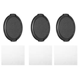 Unique Bargains - 3pcs 62mm Sides Pinch Lens Cap with Cloth for Nikon/Fujifilm/Pentax/Leica - Black