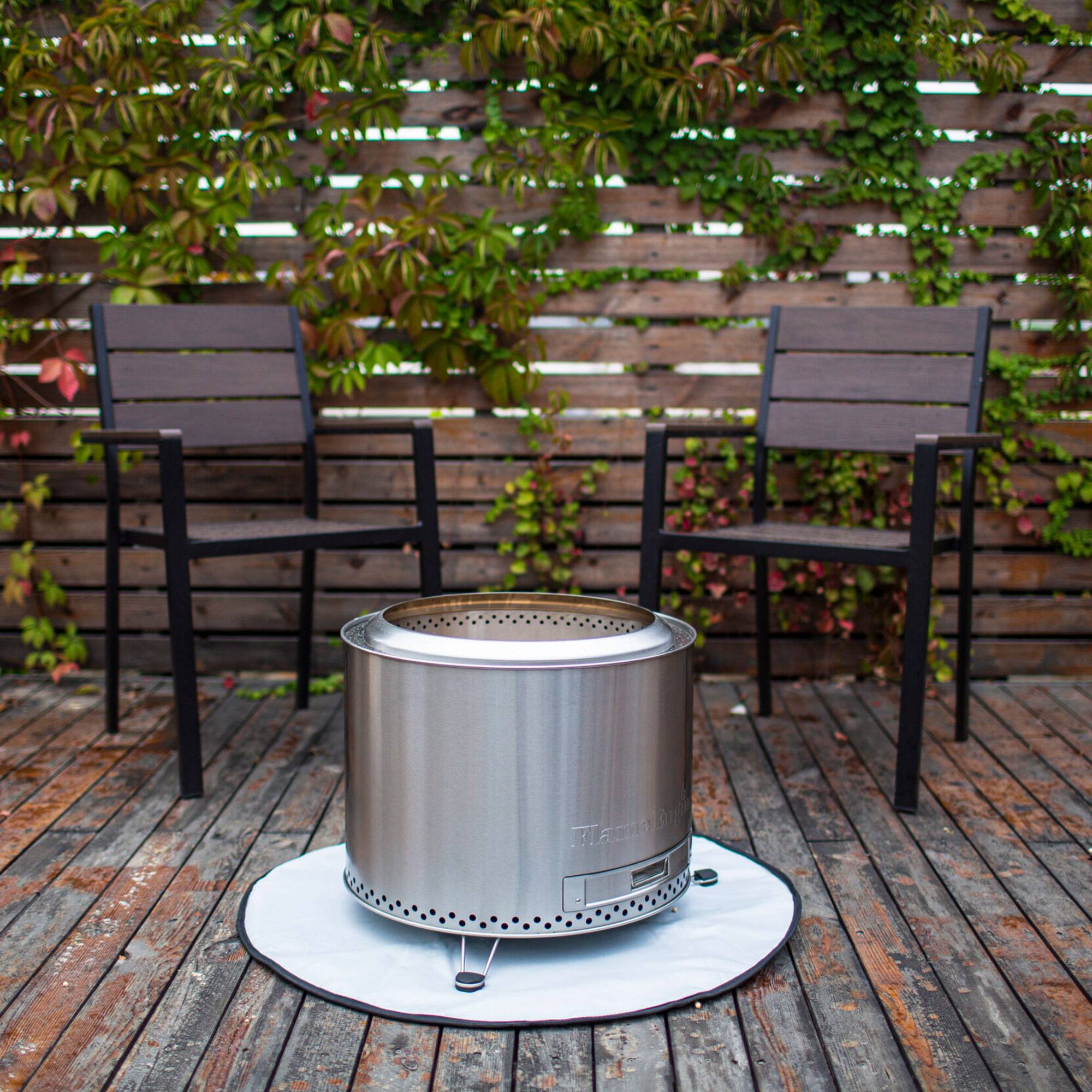 Alt View 2. Flame Engine - Flame Engine 19" Circular Smokeless Fire Pit w/Carry Bag, 304 Stainless Steel - SILVER.