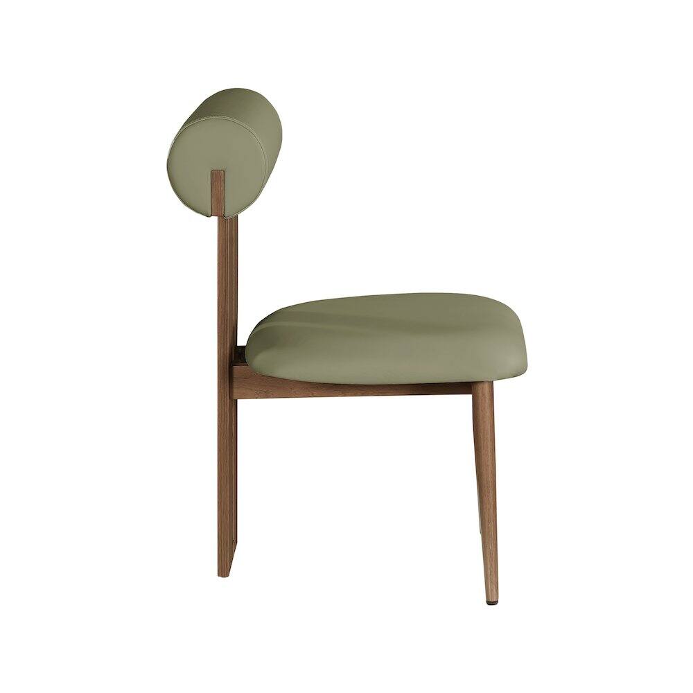 Alt View 3. Meridian Furniture - Dario Green Vegan Leather Dining Chair, Set of 2 - Green.