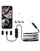 Front. VEVOR - Endoscope Camera with Light, 1920P HD Borescope for Android & IOS, 8 LED Lights Inspection Camera with 10FT Semi-Rigid - Black.