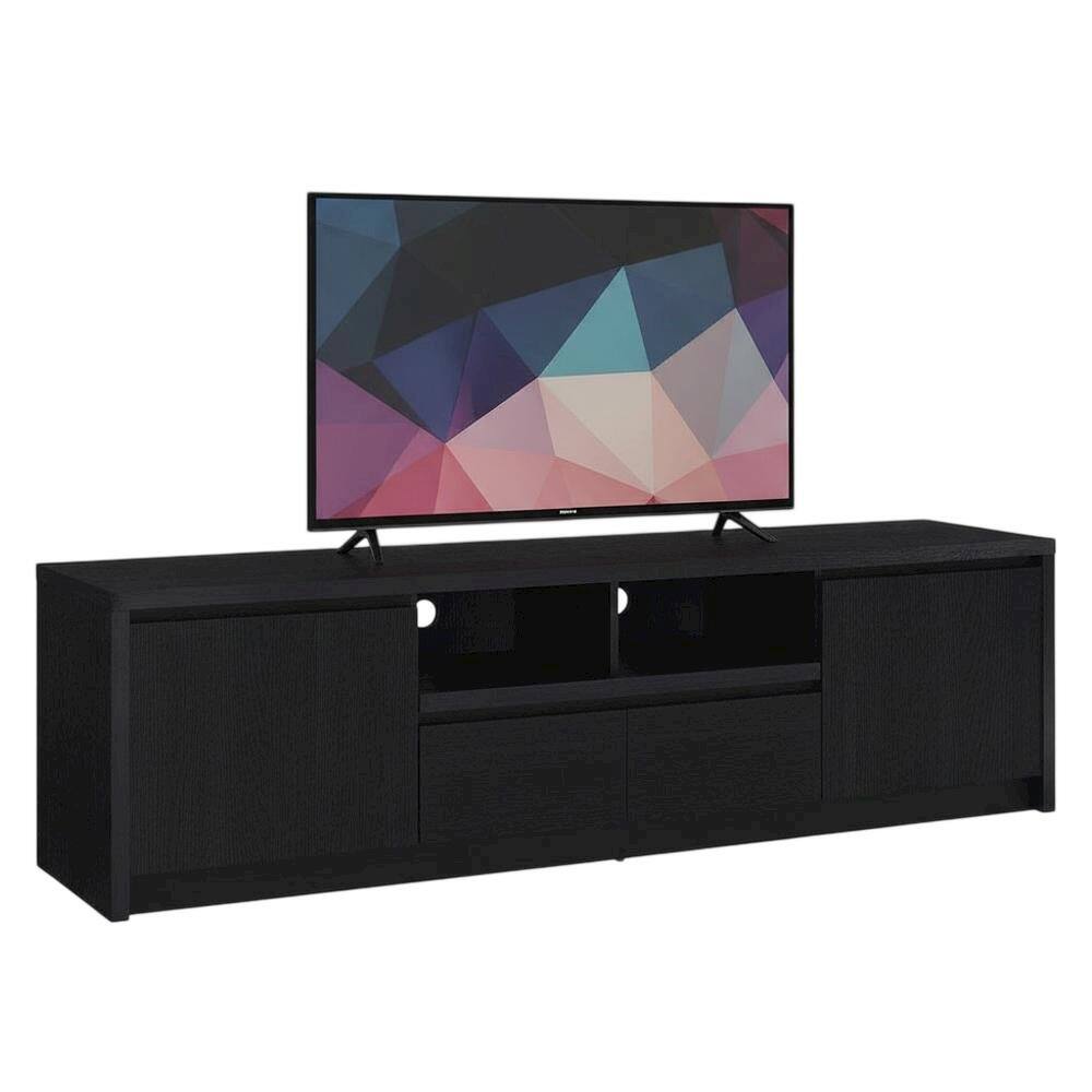 Alt View 3. FurniFact - Black 78-Inch TV Stand with Engineered Wood Media Console and Contemporary Style - Black.