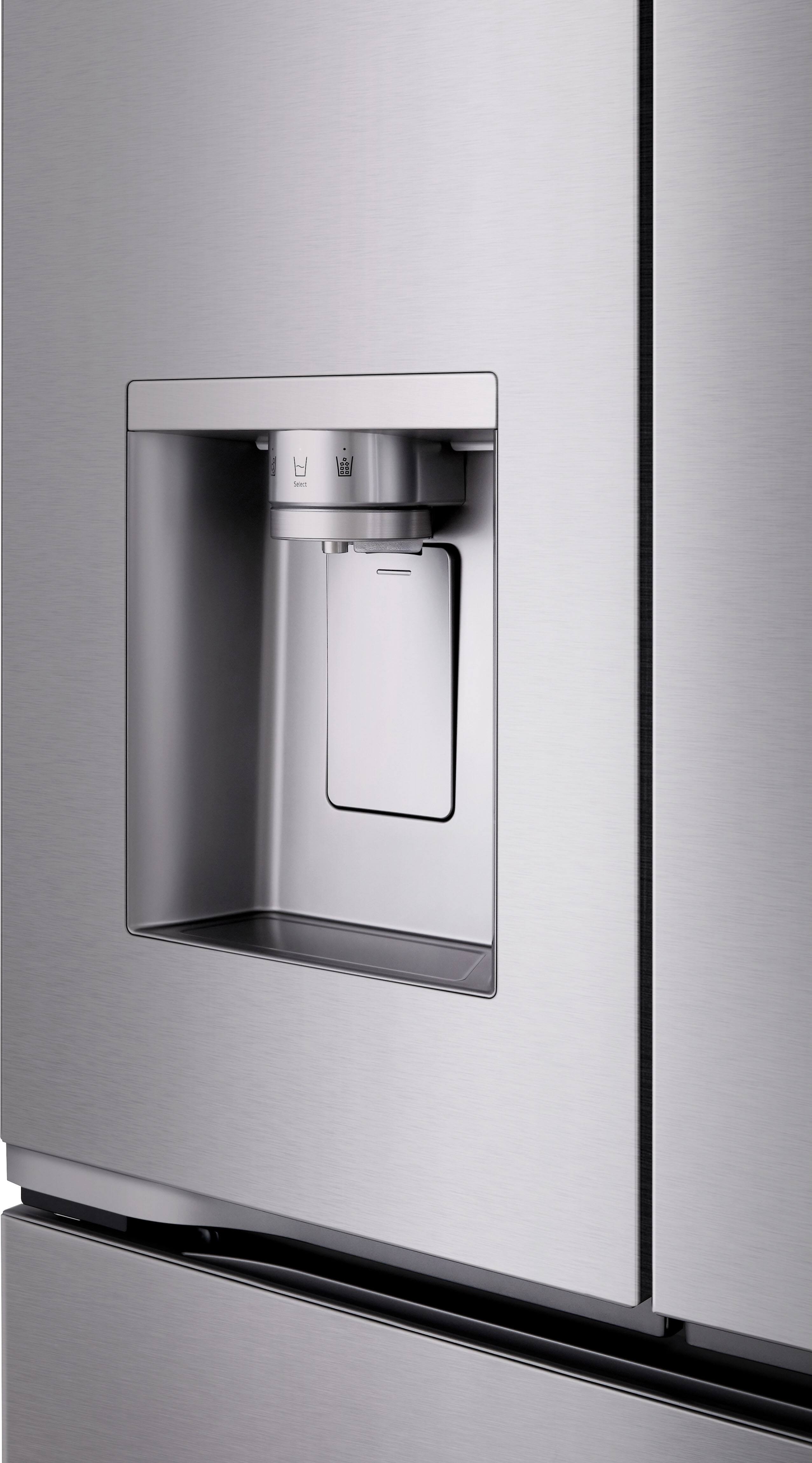 Alt View 13. LG - Counter-Depth MAX 23.7 Cu. Ft. 3-Door Smart French Door Refrigerator with Zero Clearance Hinge System - PrintProof Stainless Steel Look.