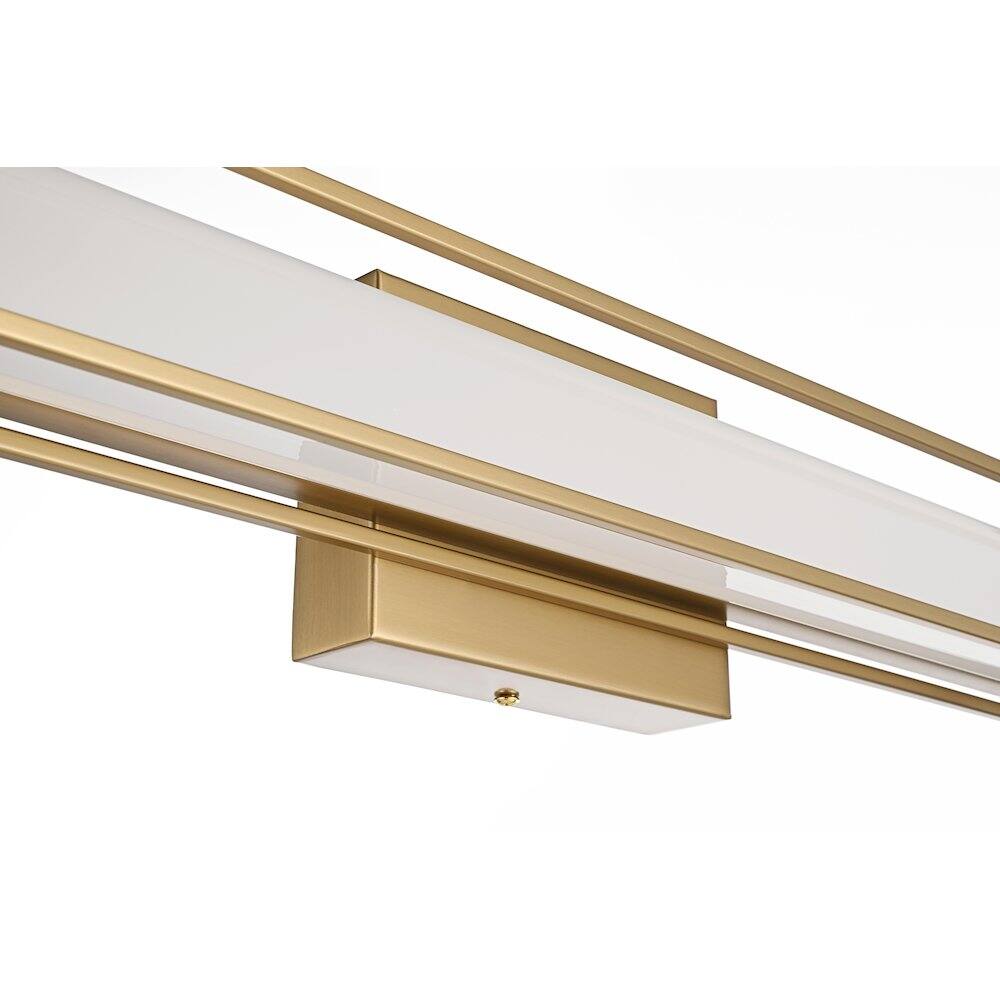 Alt View 2. Living District - Aden 31 Inch Led Wall Sconce In Satin Gold - Satin Gold.