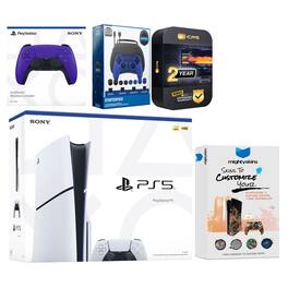 Playstation 5 Slim Disc with Extra Controller, Gamer Starter Kit and MightySkins Decal Voucher + 2 - PlayStation 5