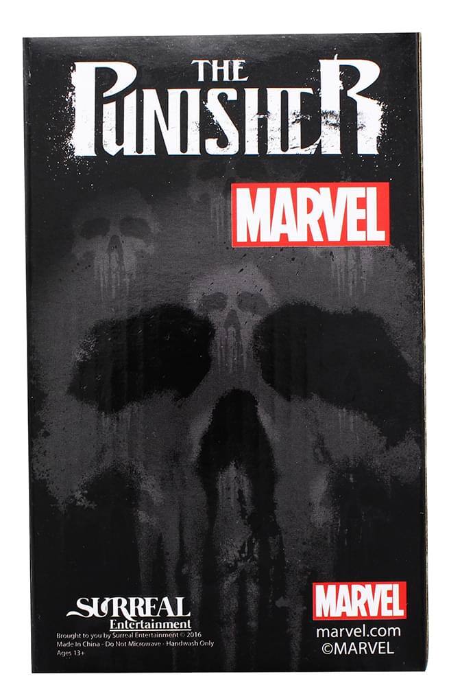 **The Punisher**  
**Marvel**

---

**Surreal Entertainment**  
Brought to you by Surreal Entertainment  
Made in China - Do Not Microwave - Handwash Only  
Ages 13+

---

**Marvel**  
marvel.com  
©MARVEL