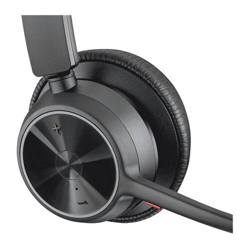 Left. HP - Poly Voyager 4310 UC Wireless Headset + Charge Stand Single-Ear Headset w/Mic - Connect to PC/Mac via USB-A Bluetooth - Black.