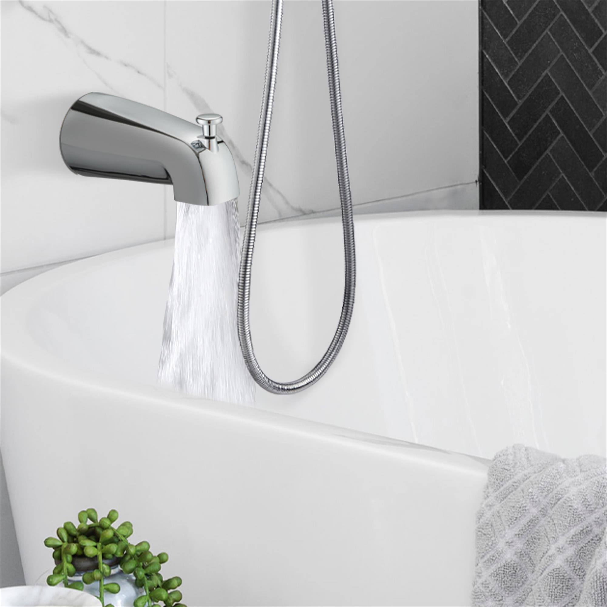 Alt View 2. Boyel Living - Tool-Free Shower Combo 7-Spray Chrome 1.8GPM - Chrome.