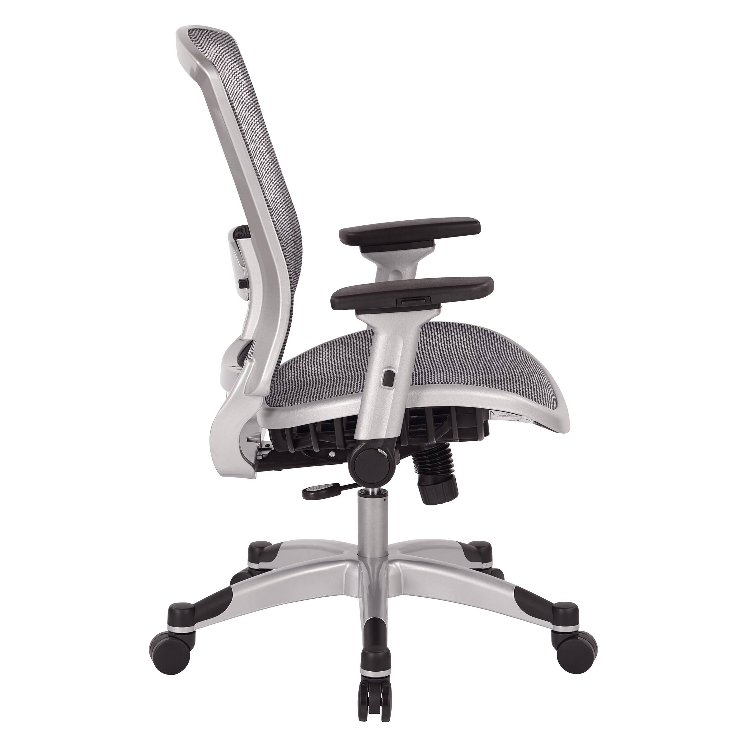 Left. Office Star Products - Exec Breathable Mesh Back Chair - Platinum.