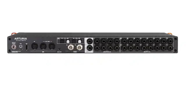 ARTURIA
The sound explorers
PIV DC L4 0-8-9
HUB - - OT Tosko
ADA IN-OUT
OUT - N-OU DUT IL 22 4 C 1
. 1 4 6 : Y L & 1 3 1 1 1 1 1 4 1 1 - a Artria - - . --
MIOI CLOCK oUT WCLOCK
MONITORS LINE OUTPUTS 3-10
LINE INPUTS 1-8