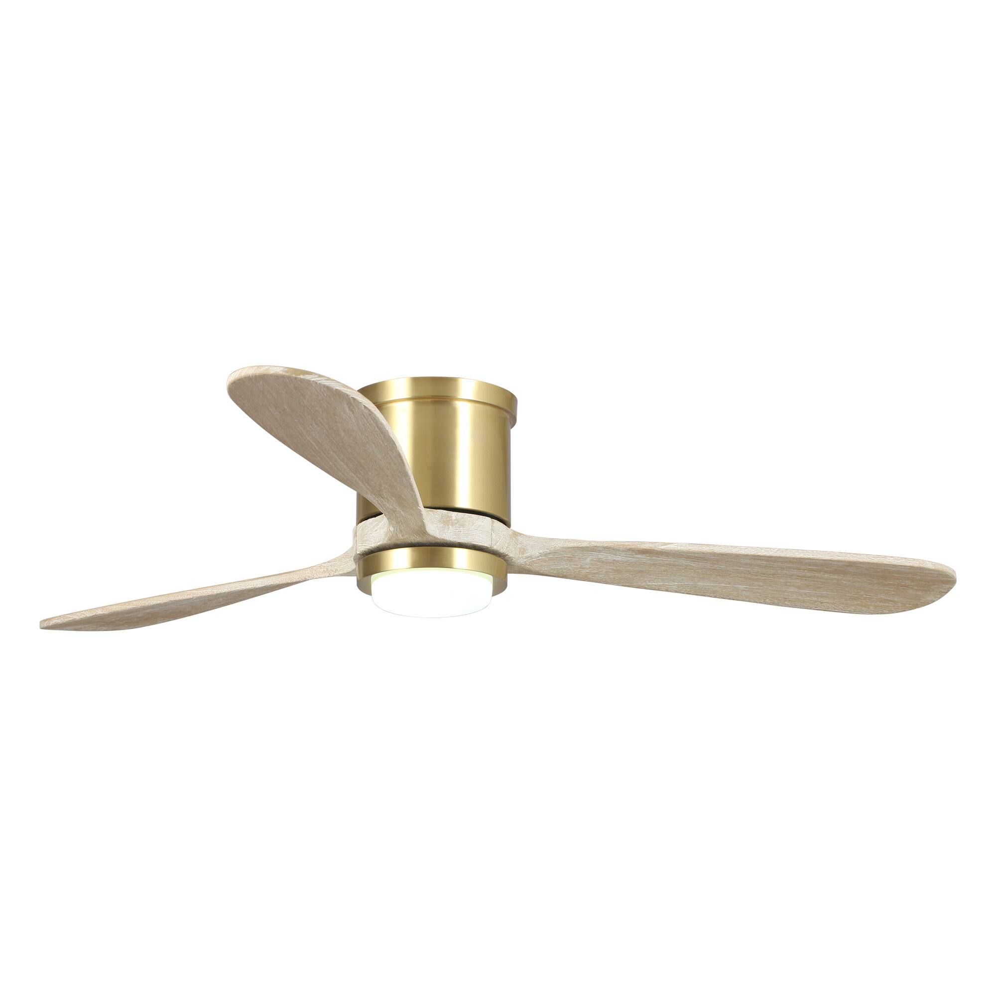 Alt View 8. Parrot Uncle - 52" Gold Low Profile Smart Ceiling Fan with Light and Remote Control, App Control, Voice Control - Gold.