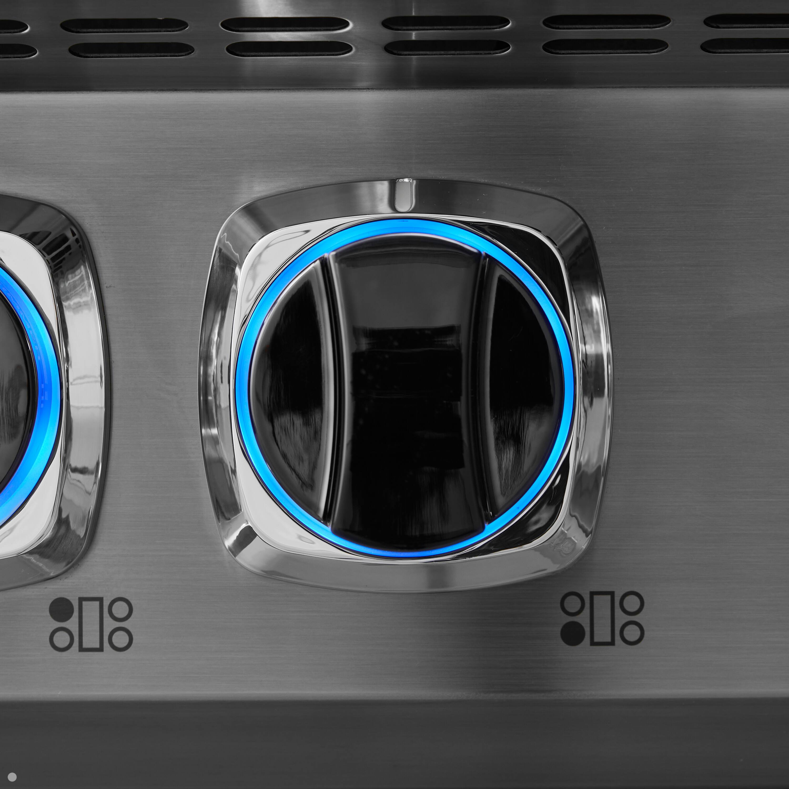 Alt View 20. Viking - 48"W. 7.3 Cu. Ft. Freestanding Sealed 8 Burner Gas Range - Daffodil - Daffodil.