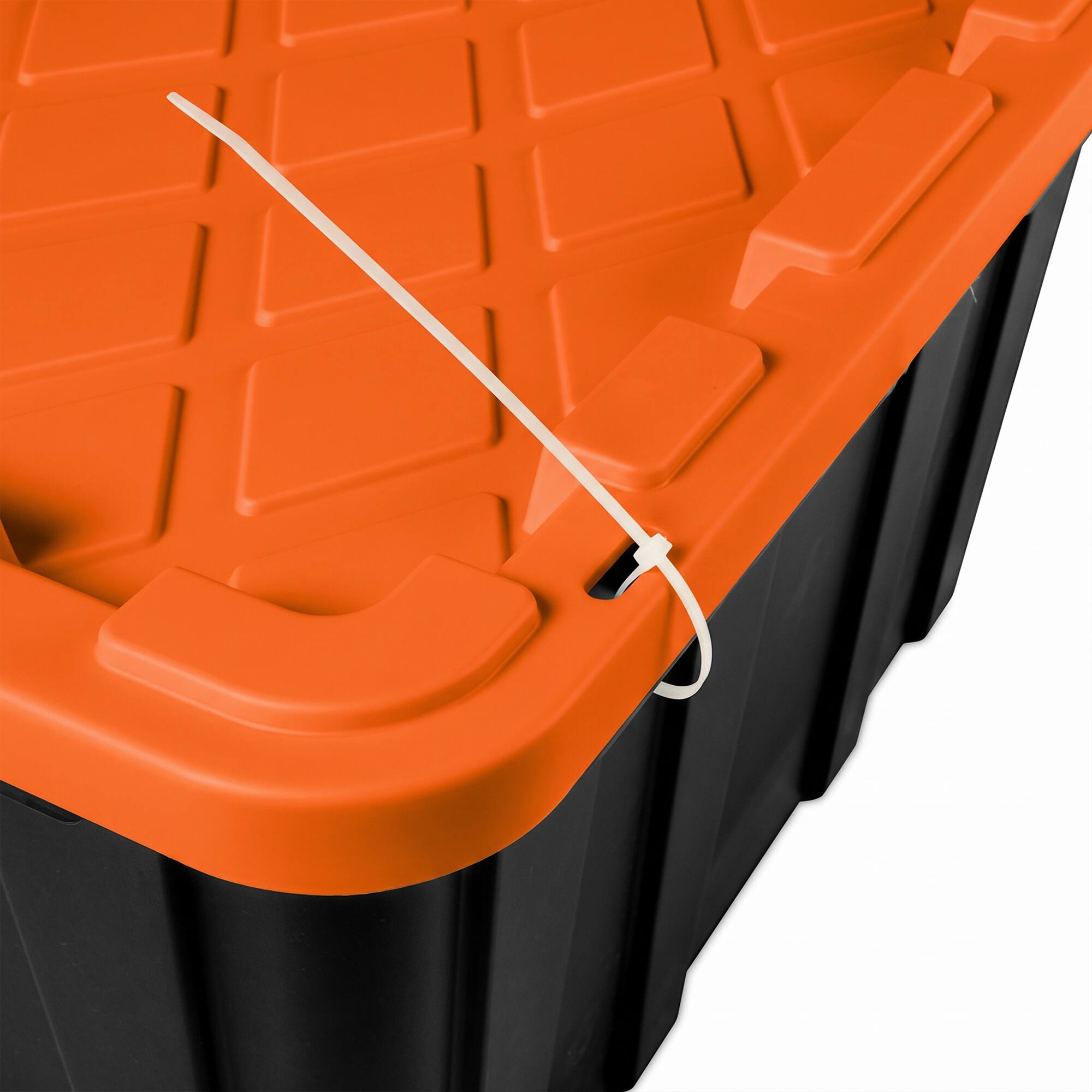 Alt View 7. Sterilite - Sterilite 27 Gallon Industrial Storage Tote with Snap Fit Lids, Orange, 24 Pack - 27 Gallon - Black/Orange.