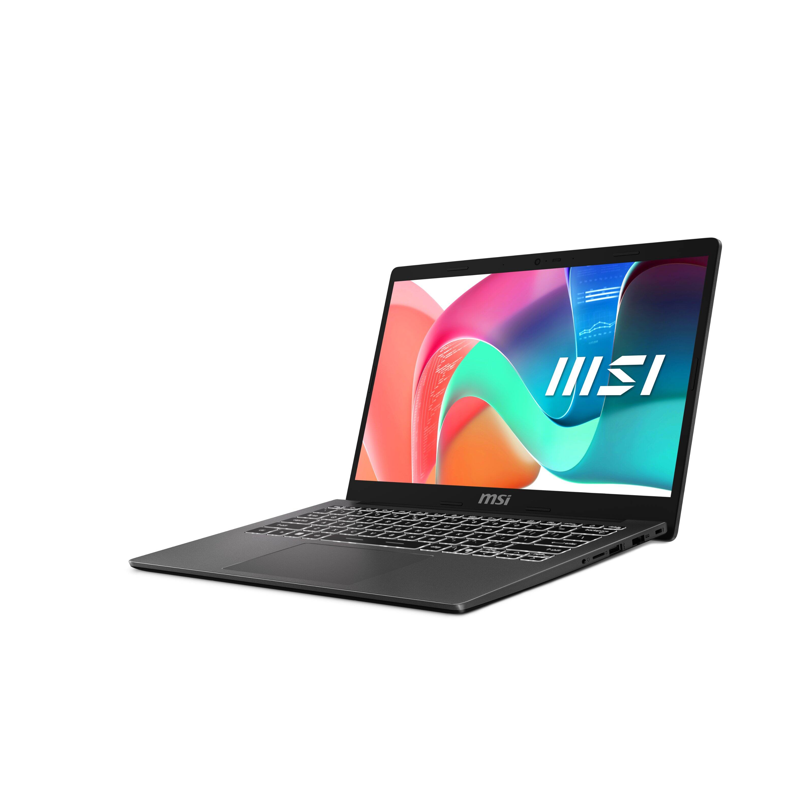 Left. MSI - Modern 13 13.3" Laptop - Intel Core Ultra 7-150U - Intel Graphics with 16GB Memory -1TB SSD - Platinum Gray.