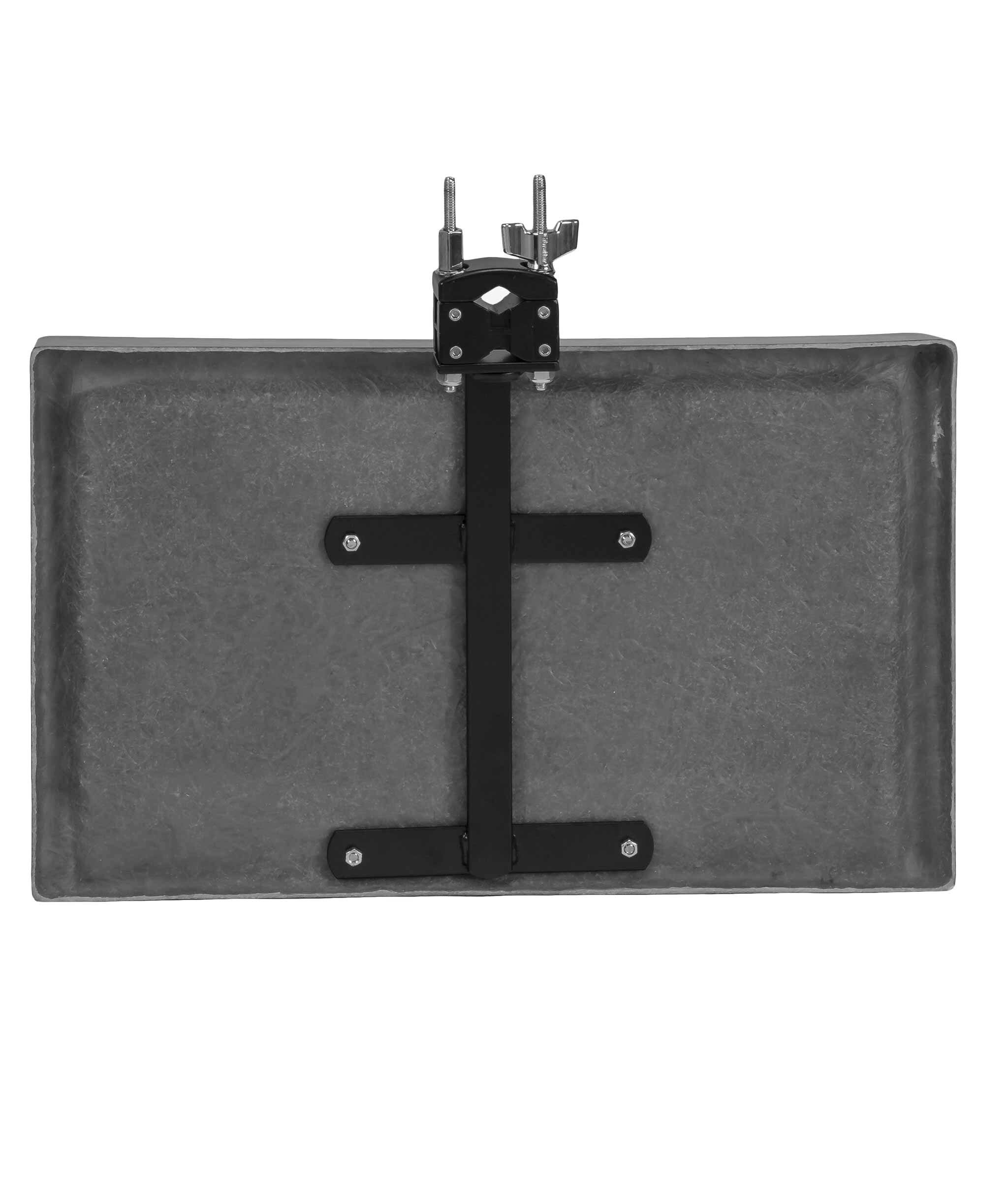 Angle. Gibraltar Hardware - 16 x 10 Sidekick Essentials Fiberglass Accessory Table with Clamp, with Soft Felt Lining.