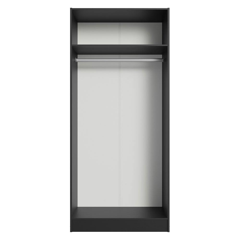 Alt View 5. Madesa - Madesa Kitchen Pentry Storage Cabinet with 2 Doors, Ample Shelf and Hanging Space 31 Inch - Black - Black.