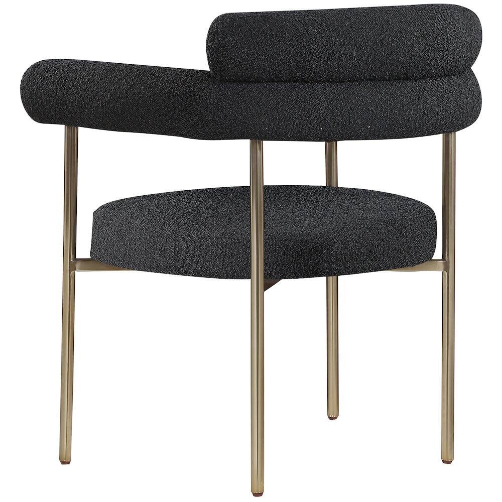Alt View 4. Meridian Furniture - Blake Black Boucle Fabric Dining Chair, Set of 2 - Black.