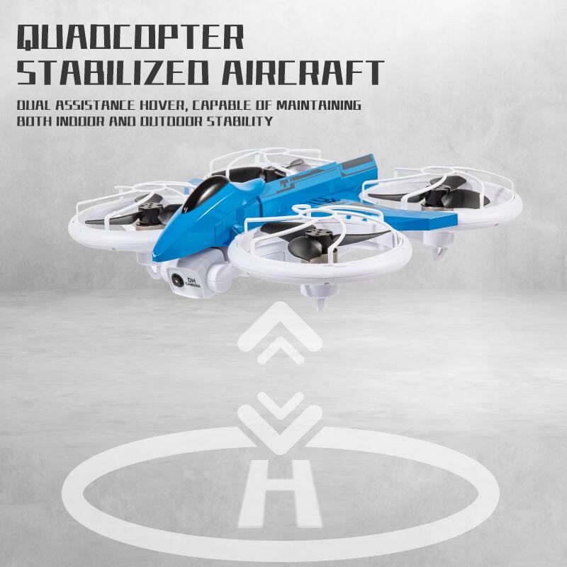 QUADCOPTER STABILIZED AIRCRAFT  
MAINTAINING  
DUAL ASSISTANCE HOVER, CAPABLE OF MAINTAINING BOTH INDOOR AND OUTDOOR STABILITY