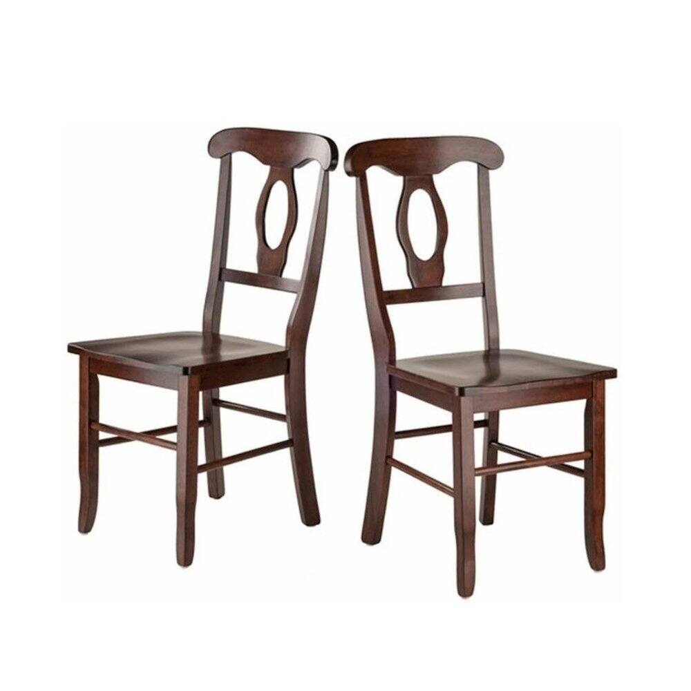 Back. FurniFact - Walnut Drop Leaf Table And Chairs, Small Round Dining Set With 2 Seats - Walnut.