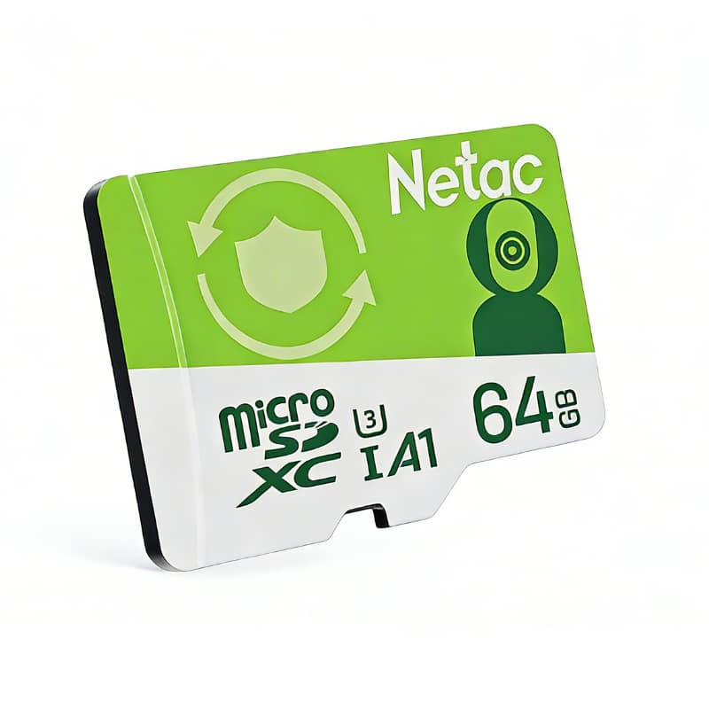 Netac - P500 64GB MicroSD Card U3 V30 A1 – Up to 100MB/s Read, 4K Recording, Dash Cam & Security Camera Memory Card