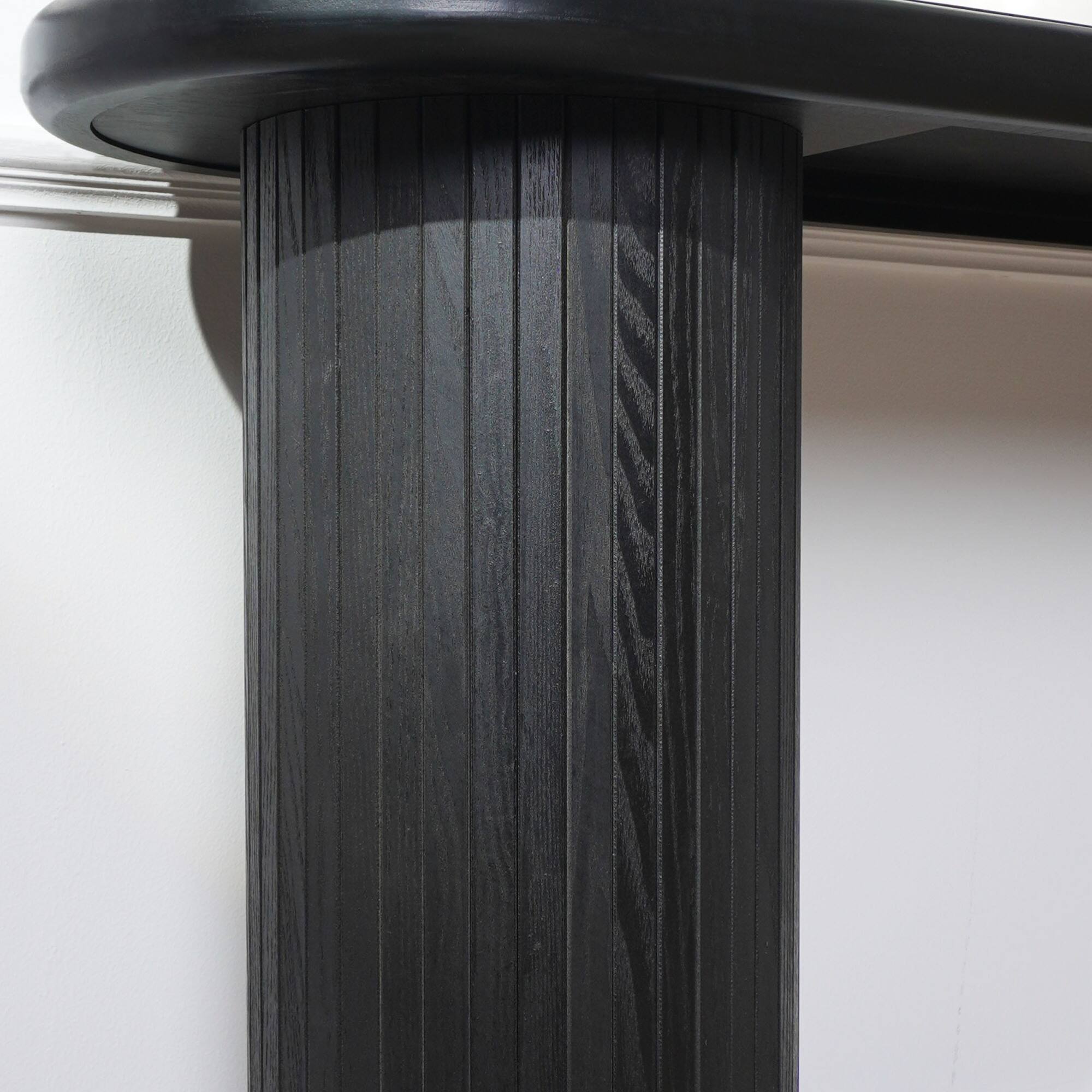 Alt View 8. GOODSILO - Modern Fluted Console Table with Sleek Half-Moon Design and Ribbed Detailing for Living Room Entryway - Black.