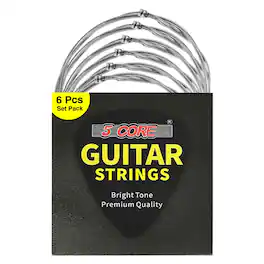 5 CORE - Electric Guitar Strings Extra Light Gauge Bright Tone 6 String Set-GS EL NK - Silver