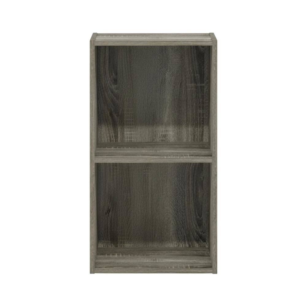 Back. FurniFact - Wood Bookcase with Spacious Shelves and Stylish Finish - French Oak.