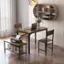 Alt View 11. Costway - 4pcs Dining Table Set Rustic Desk 2 Chairs & Bench with Storage Rack Brown - Brown.