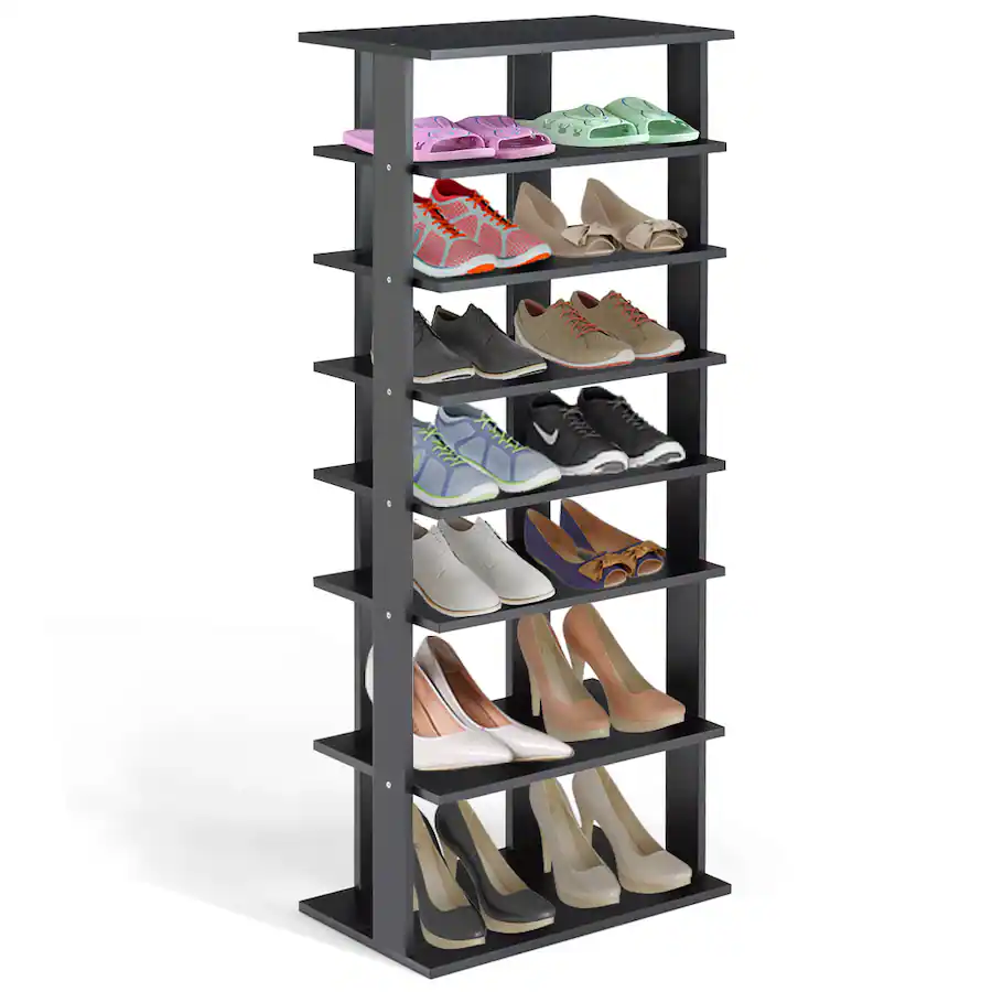 Costway Patented 7 Tier Dual Shoe Rack Practical Free Standing Shelves ...