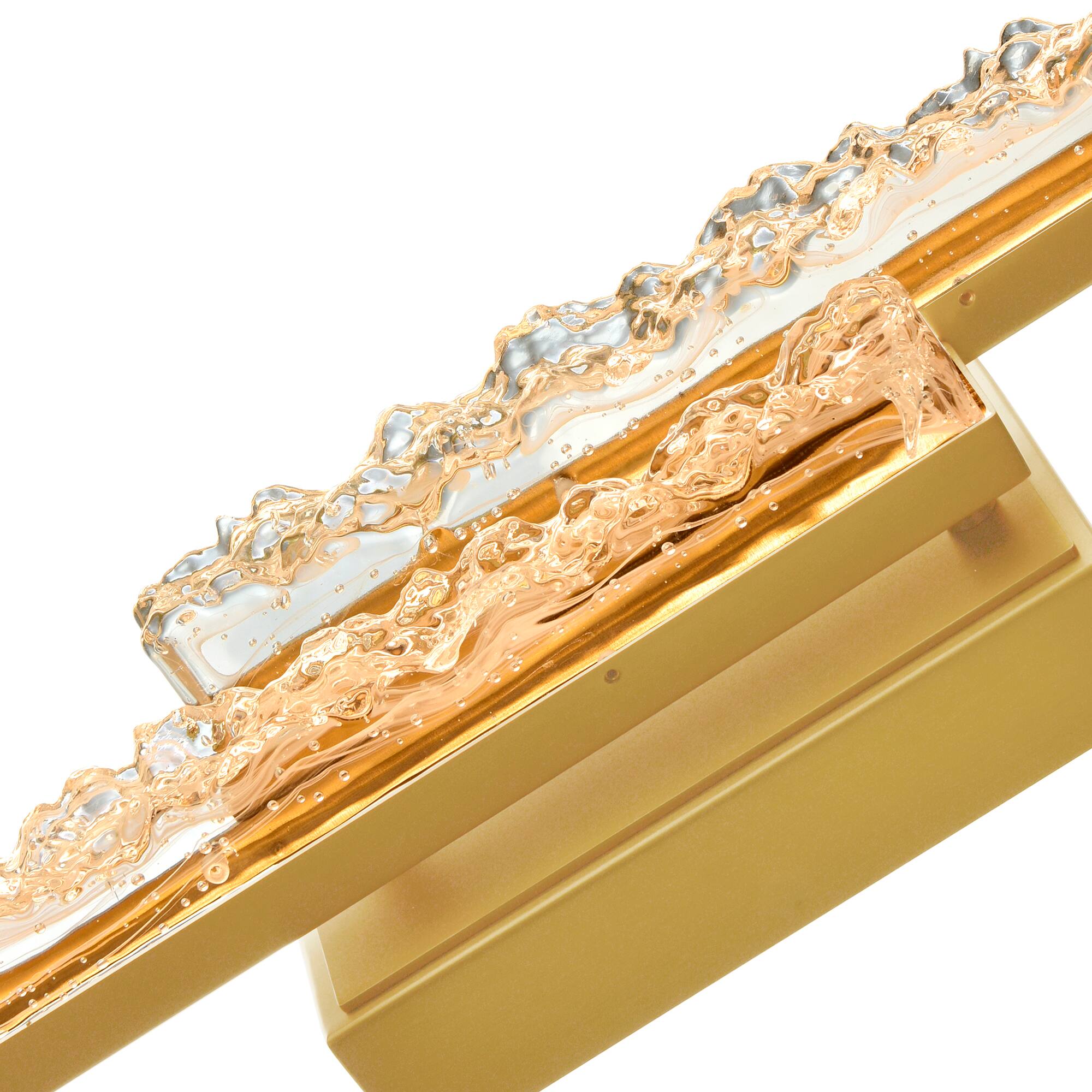 Back. CWI Lighting - Stagger Integrated LED Brass Vanity Light - Brass.