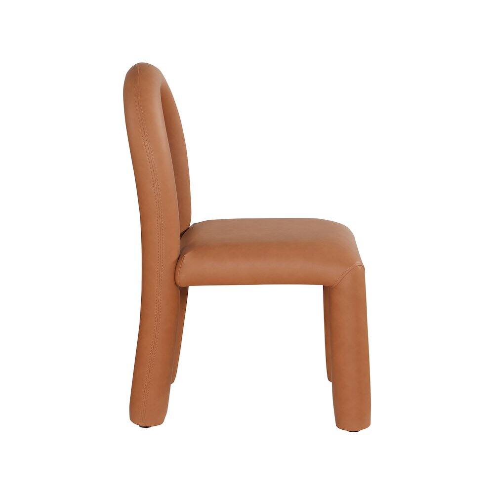 Meridian Furniture Amari Cognac Vegan Leather Dining Chair, Set of 2 ...