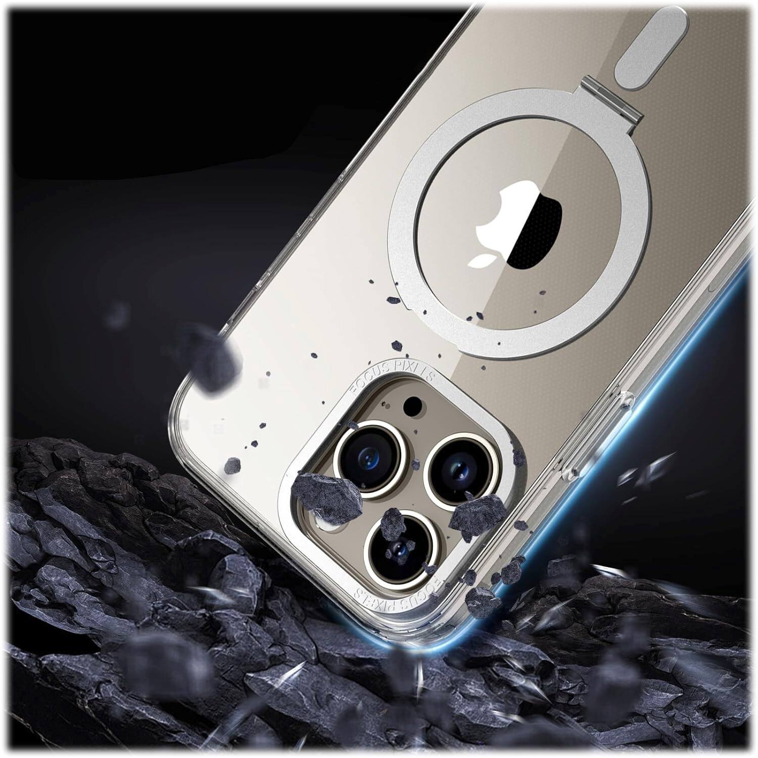 Alt View 16. SaharaCase - Hybrid-Flex Kickstand Case with MagSafe for Apple iPhone 15 Pro - Clear.