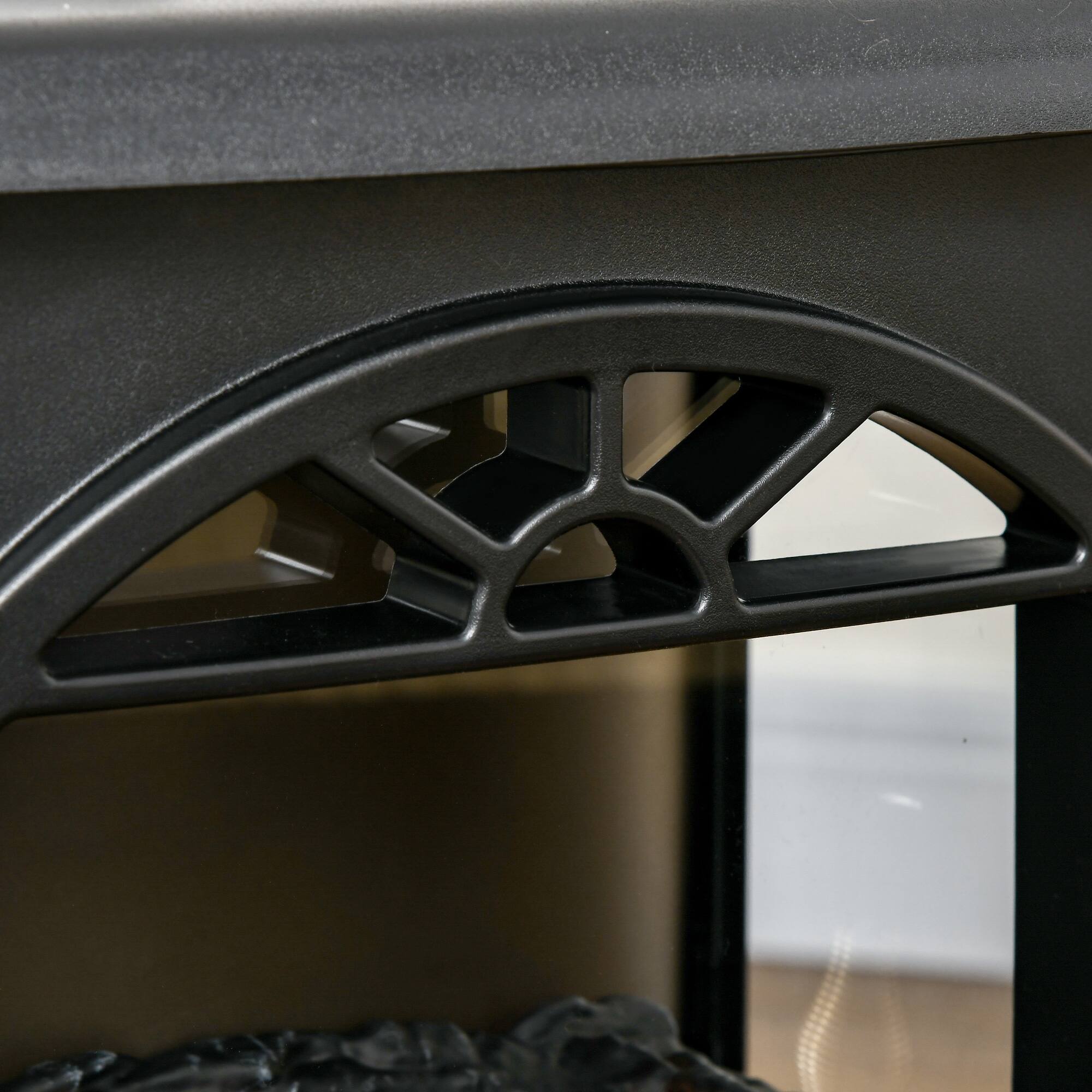 Alt View 8. Homcom - Electric Infrared Fireplace Stove, Freestanding Fire Place Heater with Realistic Log Flame - Black.