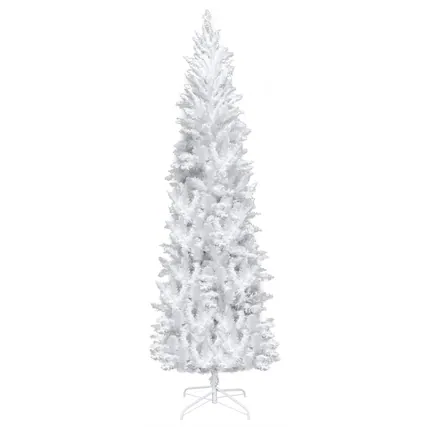 Front. Spaco - Spaco 6.5FT White Pencil Christmas Tree with 719 Branches and 250 Warm LED Lights - White.