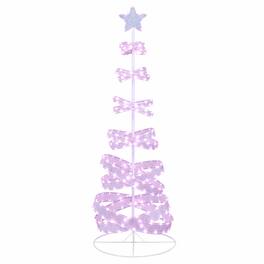 Costway - Pre-lit Spiral Christmas Tree, Light Up Artificial Tree w/341 LED Lights - White