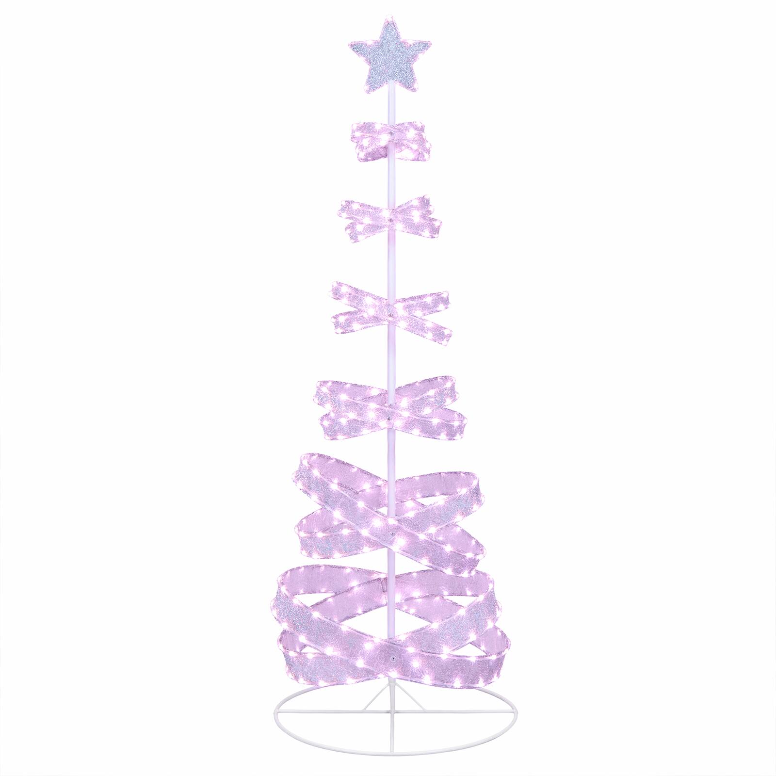 Front. Costway - Costway Pre-lit Spiral Christmas Tree, Light Up Artificial Tree w/341 LED Lights - White.
