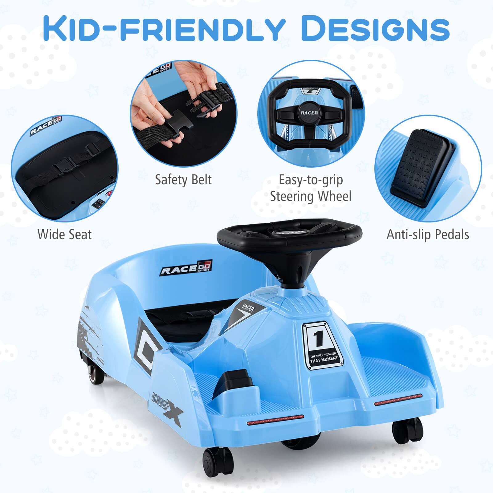 KID-FRIENDLY DESIGNS

- Wide Seat
- Safety Belt
- Easy-to-grip Steering Wheel
- Anti-slip Pedals

GO RACE GO

1 - THAT MOMENT!