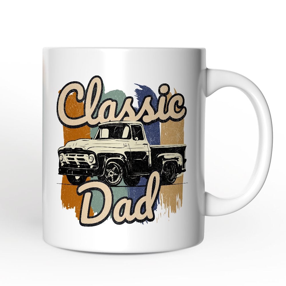 OrnamentallyYou - Classic Dad Mug, Retro Truck Gift for Fathers - White