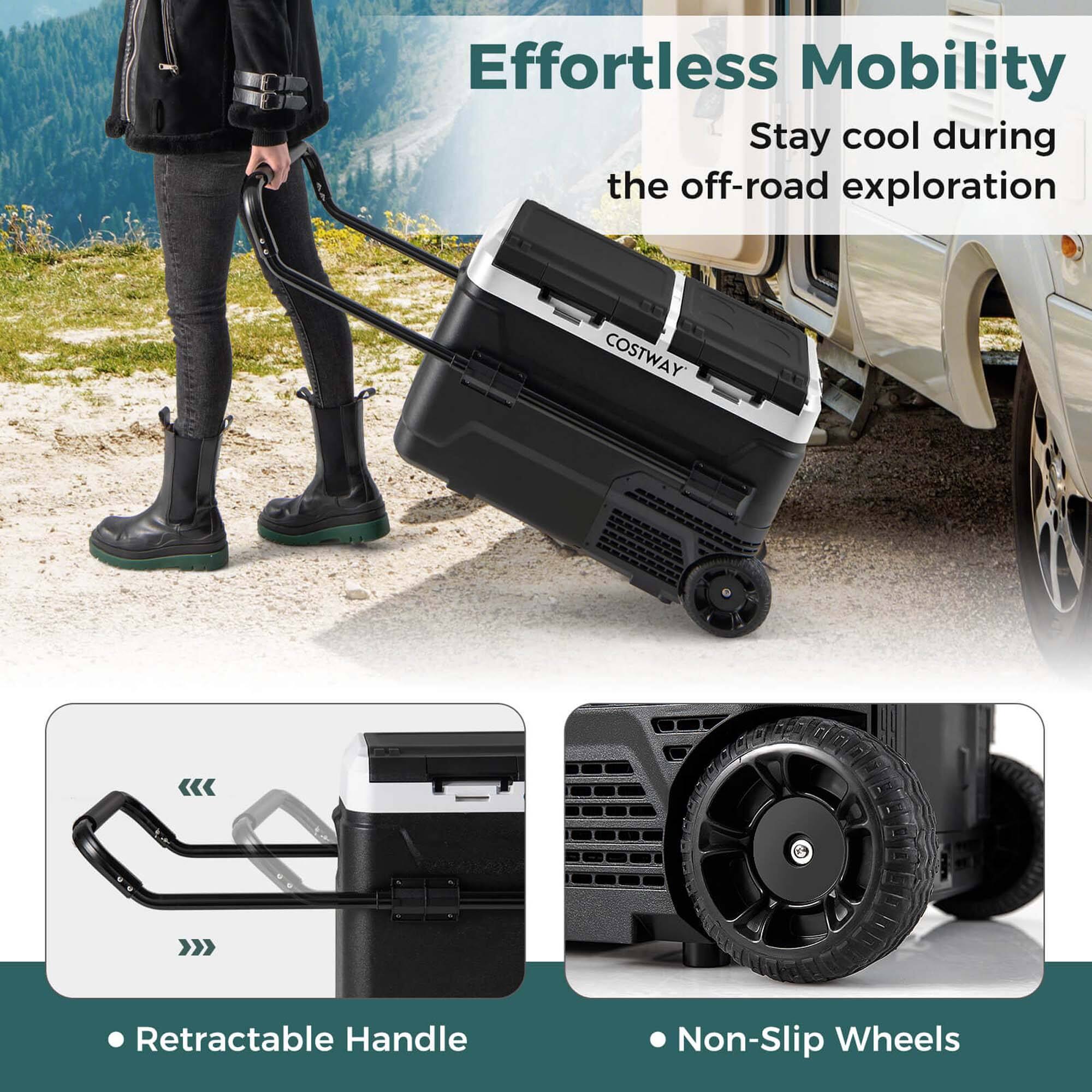 Effortless Mobility: Stay Cool During the Off-Road Exploration. Costway. Retractable Handle. Non-Slip Wheels.