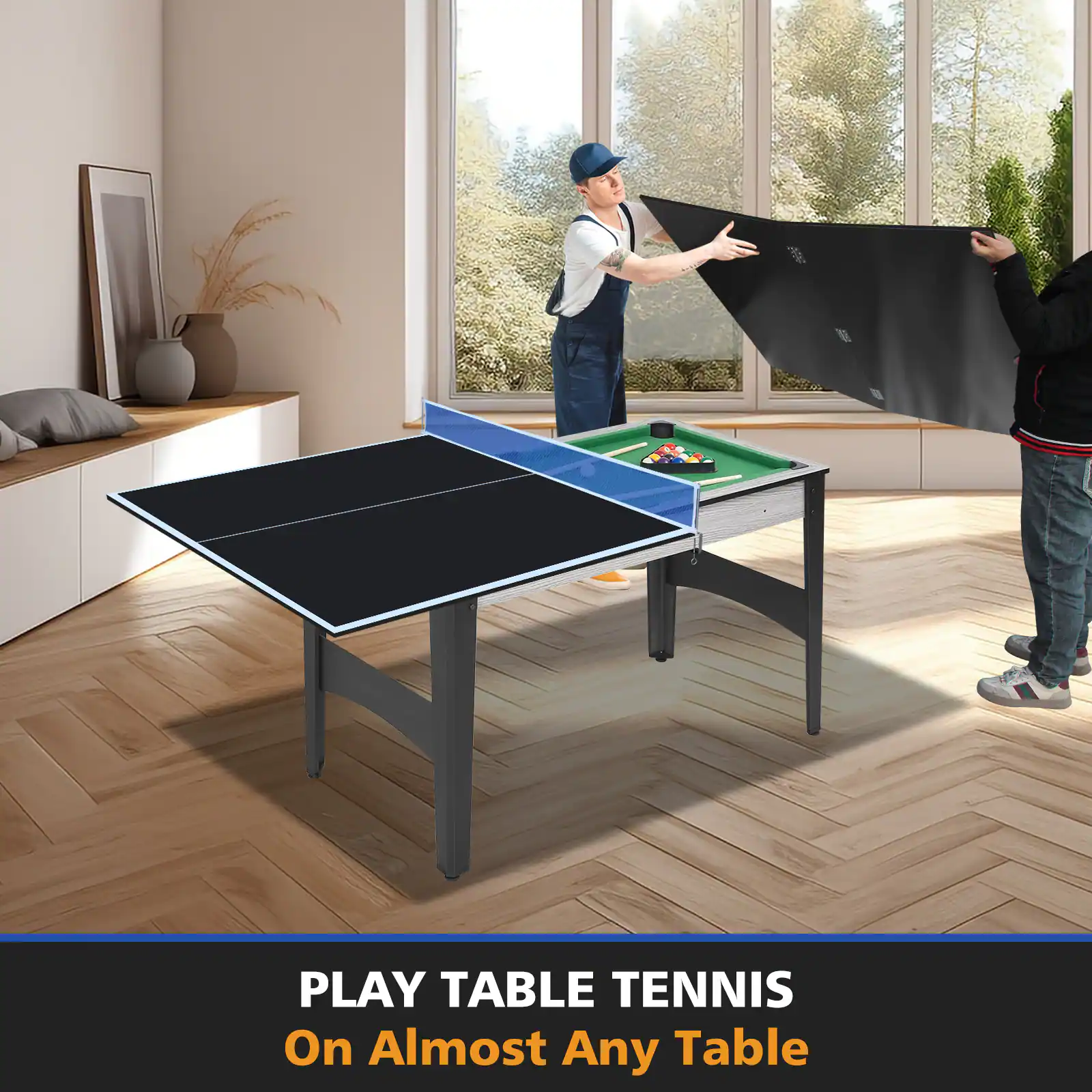 PLAY TABLE TENNIS  
On Almost Any Table