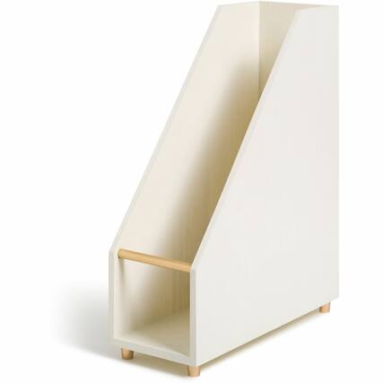 Front. U Brands - U Brands Juliet Magazine Holder White Pine Wood - White.