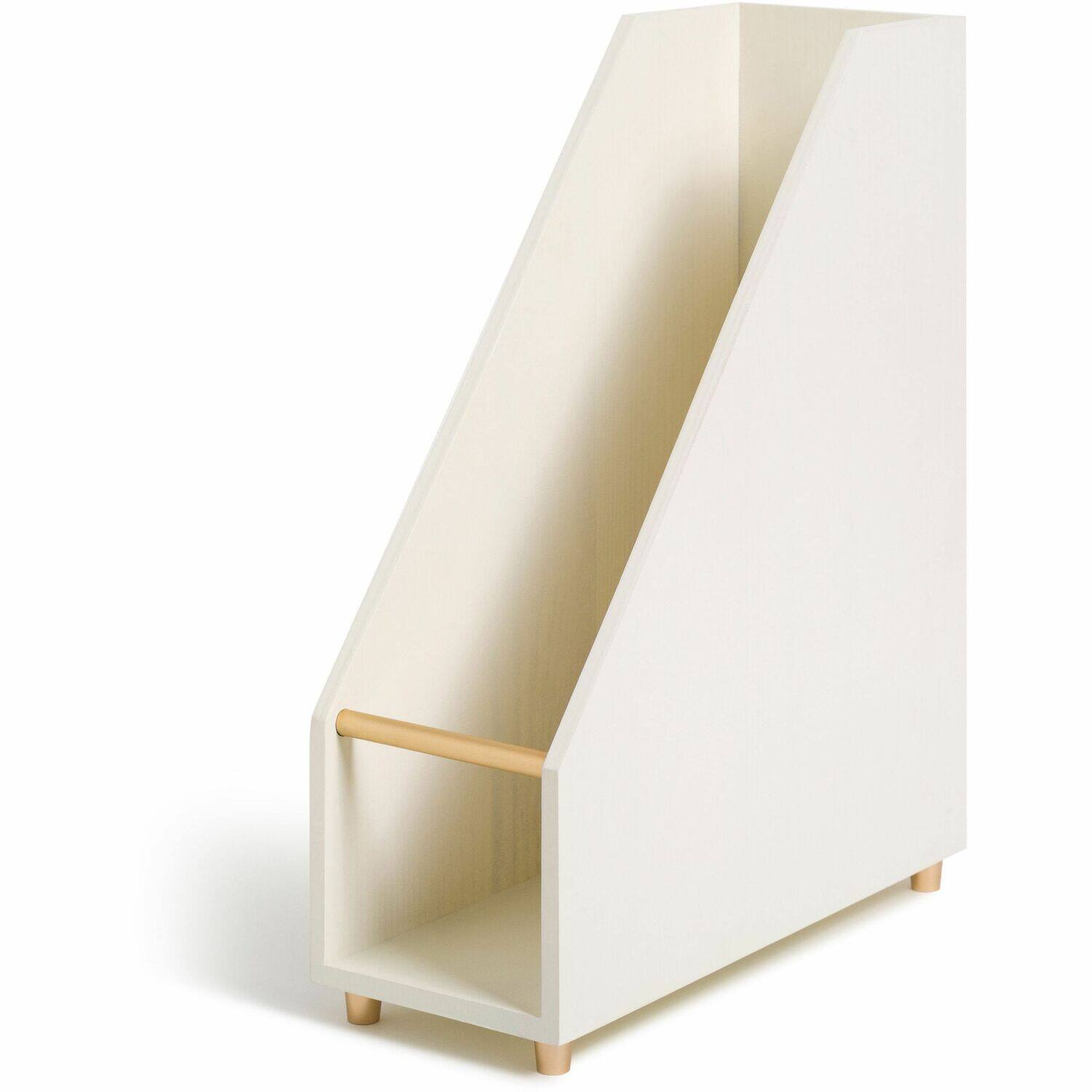 Front. U Brands - U Brands Juliet Magazine Holder White Pine Wood - White.