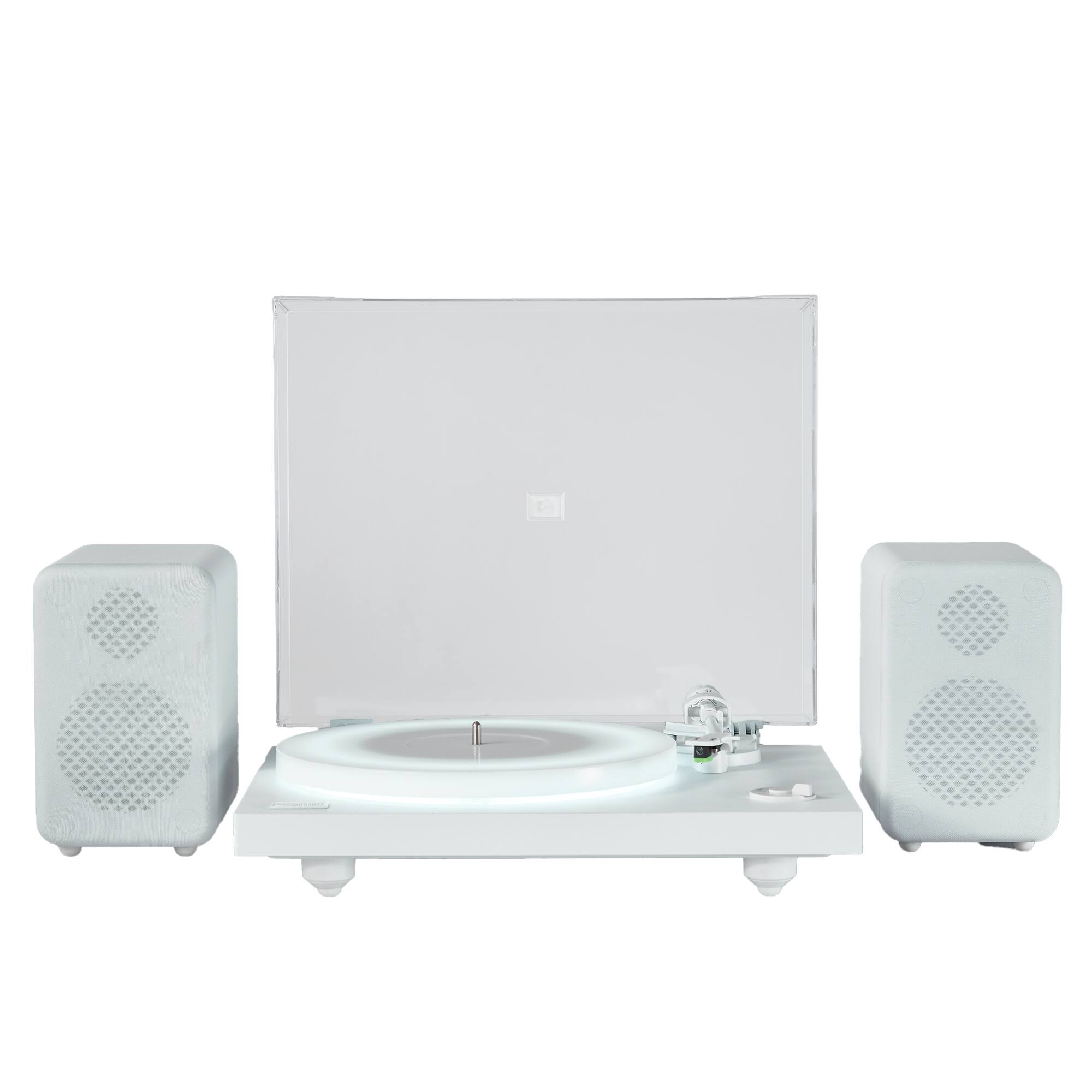 Alt View 2. Arkrocket - Arkrocket Polaris II Bluetooth Turntable with 40W Bookself Speaker and LED Lighting System - White.