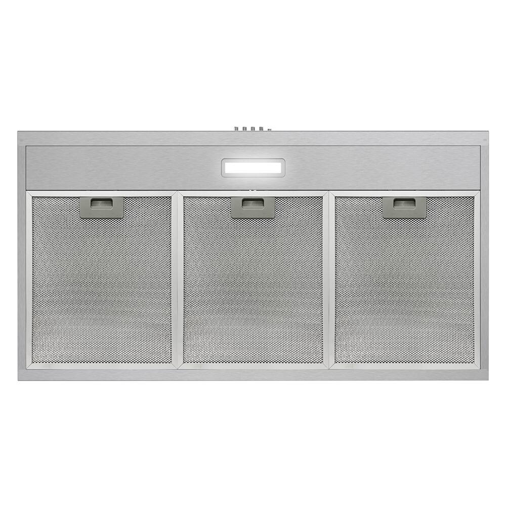 Alt View 8. Streamline - 36 in. Lagundo Ducted Undermount 80 CFM Range Hood, Mesh Filters, Push Button Control, LED Light - Brushed Stainless Steel.
