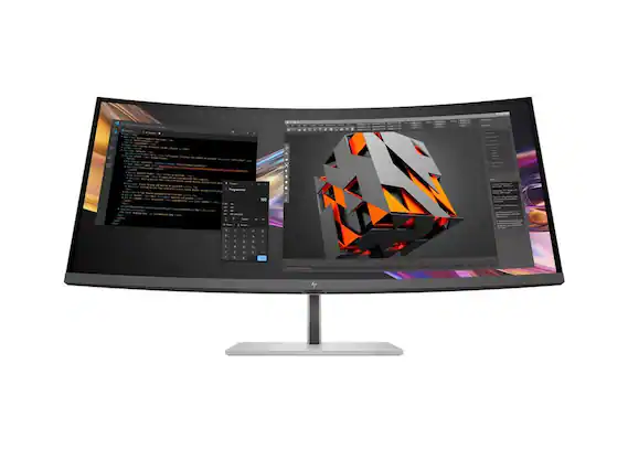 Front. HP - HP Series 7 Pro 37.5 inch WQHD+ Thunderbolt 4 Computer Monitor - 738pu 37.5" WQHD+ (3840 x 1600) - black.